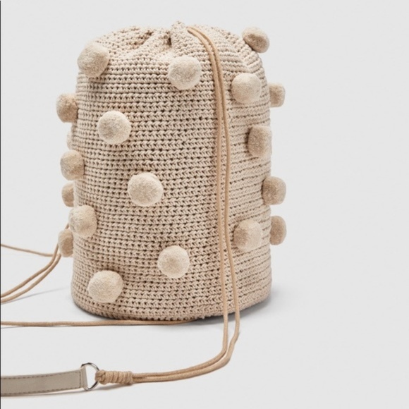 Zara Handbags - ZARA Pom Pom Backpack